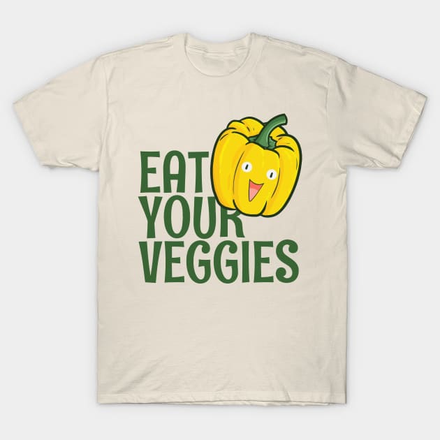 Eat Your Veggies - Yellow Bell Pepper T-Shirt by Jocularity Art